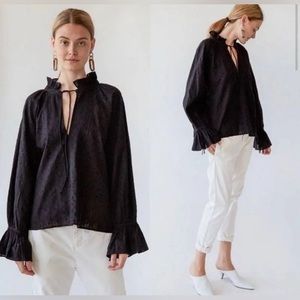 Nili Lotan Thelina Top Black Size Large